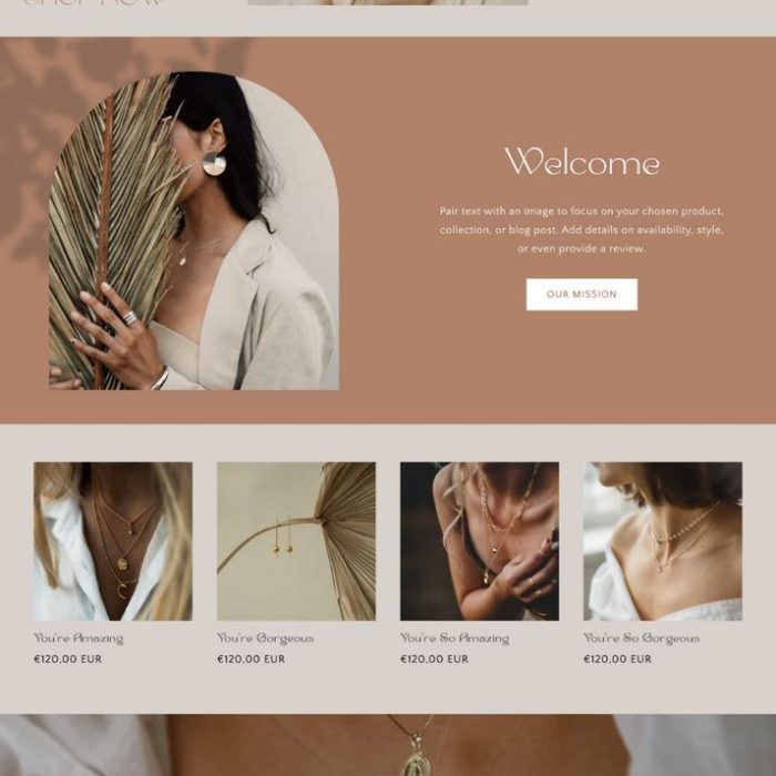 Boho & Luxury Shopify Theme Website Design - Beige & Modern E-commerce Website Design