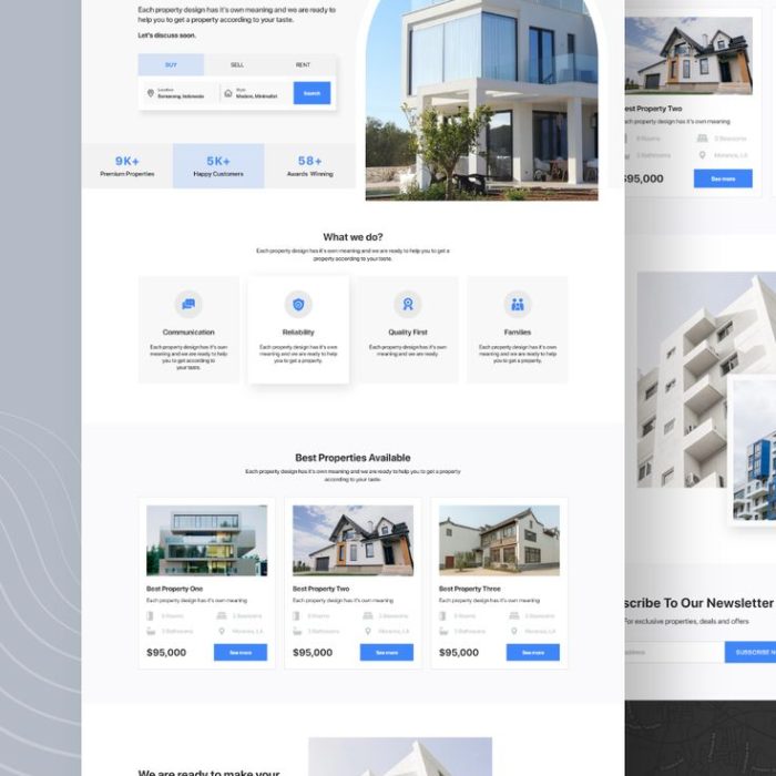 Sky Real Estate Landing Page